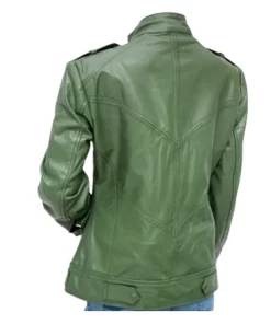 Green-Biker-Style-Leather-Jacket-For-Womens