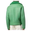 Holly Aviator Fern Green Biker Shearling Leather Jacket [MConverter.eu]