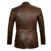 Men Dark-Brown-Real-Leather-Blazer