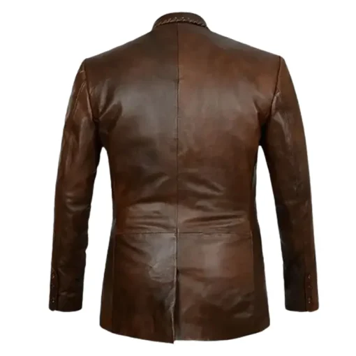 Men Dark-Brown-Real-Leather-Blazer