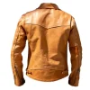 Men Ten Brown Shirt Style Collar Leather Jacket