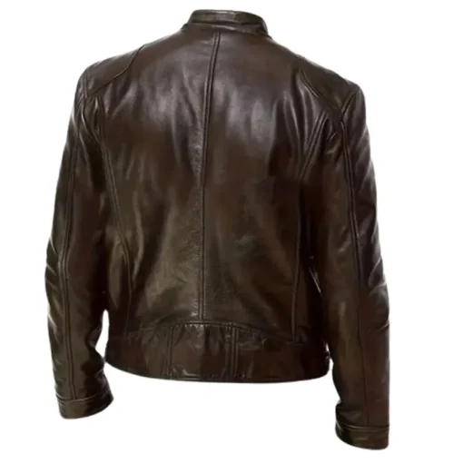 Mens-Brown-Motorcycle-Genuine-Leather-Jacket
