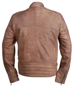 Mens Shoulder Padded Leather Jacket
