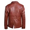 Mens Slim fit Brown Genuine Leather Blazer