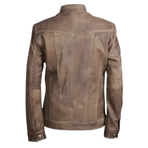 Mens Slim fit Brown Genuine Leather Jacket