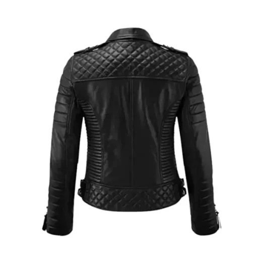 Motorcycle Black Leather Jacket - Image 2