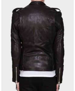 Mens Zipper Motorcycle Leather Jacket