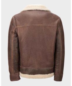 Mens Aviator Shearling Light Brown Jacket