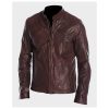 Mens Café Racer Maroon Jacket