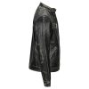 Men's Biker Cafe Racer Leather Jacket