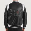 Liberte Illinois Black Leather Varsity Jacket