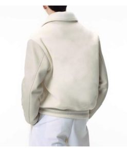 White Leather Varsity Jacket