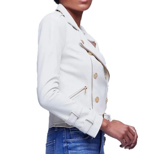 Womens Billie Belted Leather Jacket