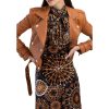 Womens Billie Belted Leather Jacket