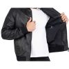 Men’s Black Leather Bomber Jacket