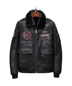 Mens Airforce Flight Coat Embroidered Jacket