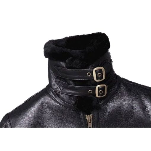Men's Sheepskin Winter Fur Coat Jacket - Image 5