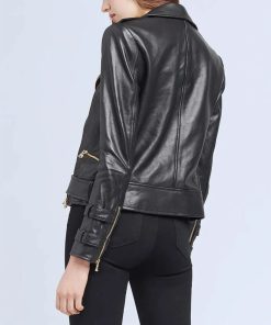 Womens Billie Belted Leather Jacket