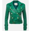 Womens Billie Belted Leather Jacket