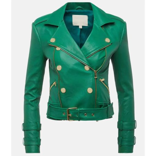 Womens Billie Belted Leather Jacket