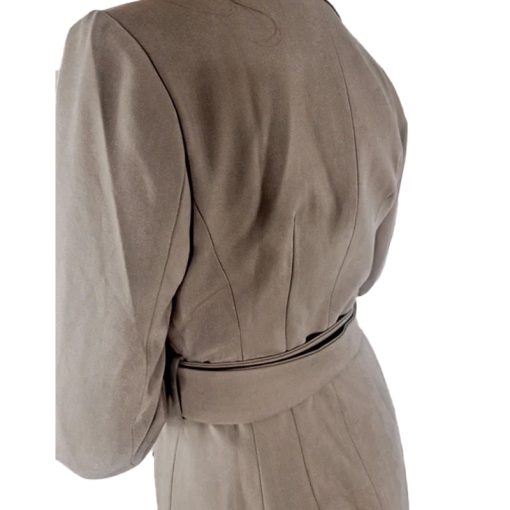 Women-Trench-Coat-Midi-Fitted-Coat-With-Belt - Image 9