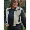 Women's Black And Cream Sherpa Jacket