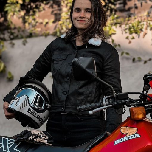 Women's Black Biker Leather Jackets - Image 4