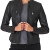 Black-Leather-Biker-Jacket-Womens-Front