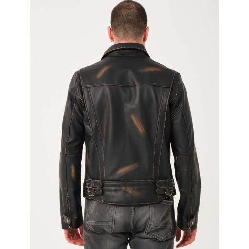Men's Black Leather Jacket - Image 5
