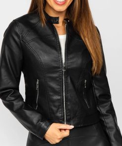 Women’s Biker Black Leather Jacket