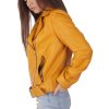 Women's Yellow Biker Leather Jacket