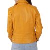 Women's Yellow Biker Leather Jacket