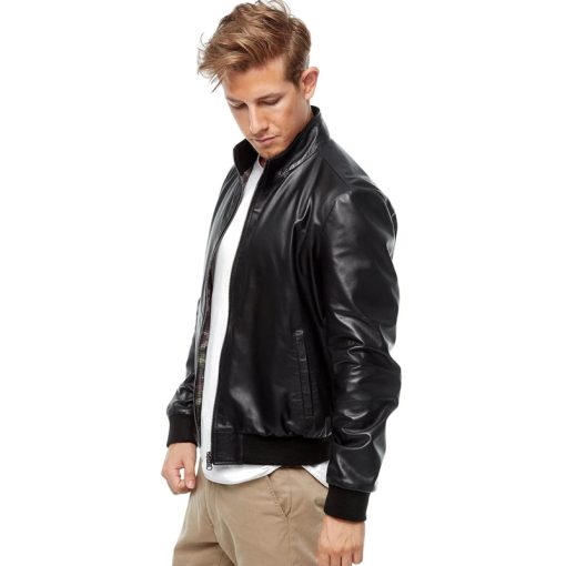 Men’s Real Black Leather Double Sided Jacket