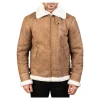 Francis B-3 Distressed Brown Leather Bomber Jacket