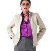 Women’s Real Beige Leather Classy Jacket