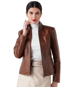 Women’s Real Tan Leather Classic Jacket