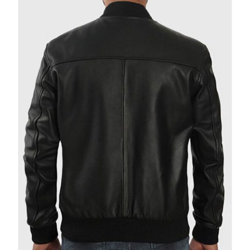 Mac Men’s Black Leather Varsity Jacket - Image 4