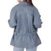 Women's Blue Biker Leather Jacket