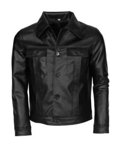 Men Black Leather Motorcycle Jacket