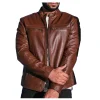 Men Brown Stylish Biker Leather Jacket