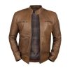Men Camel Dodge Biker Jacket