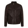 Men Classic Cafe Racer Leather Jacket