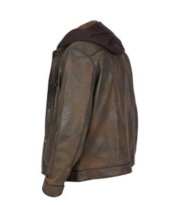 Mens Dark Brown Distressed Jacket