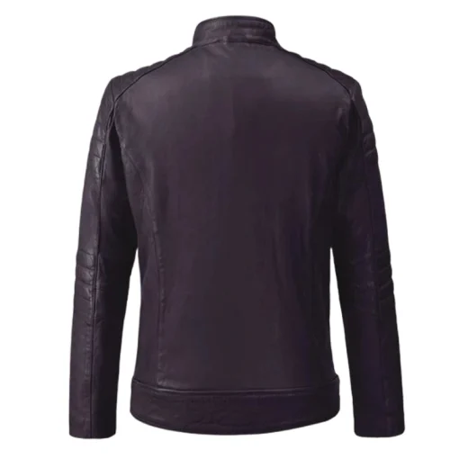 Men's Firefly Moto Purple Biker Leather Jacket - Image 2