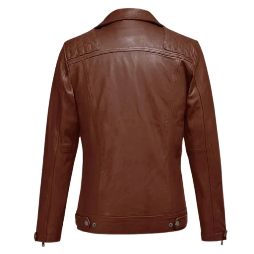 Men's Ironwood Tan Biker Leather Jacket - Image 2