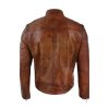 Men Quilted Distressed Brown Jacket