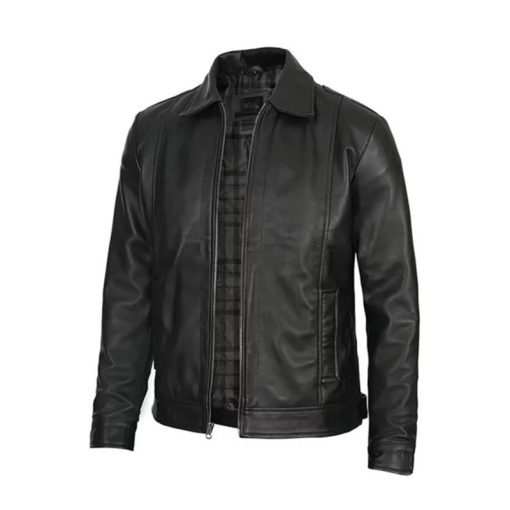 Men Simple Cafe Racer Jacket