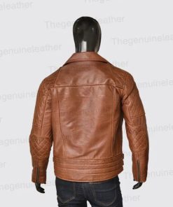 Mens Brown Biker Leather Jacket