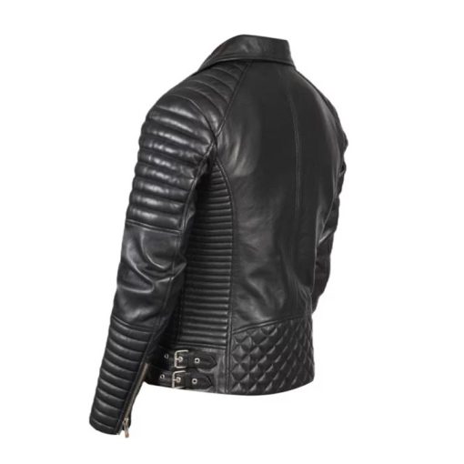 Men Cross Brando Leather Jacket - Image 3