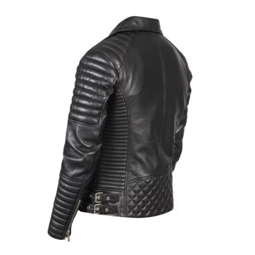 Men Cross Brando Leather Jacket - Image 2